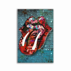 Graffiti Kiss framed mural artwork