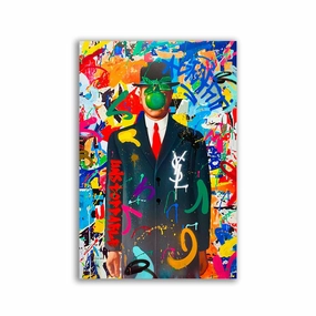 Graffiti Magritte by RS Artist framed mural artwork