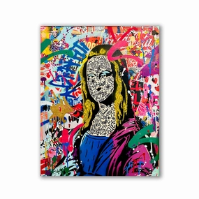 Graffiti Mona by RS Artist framed mural artwork