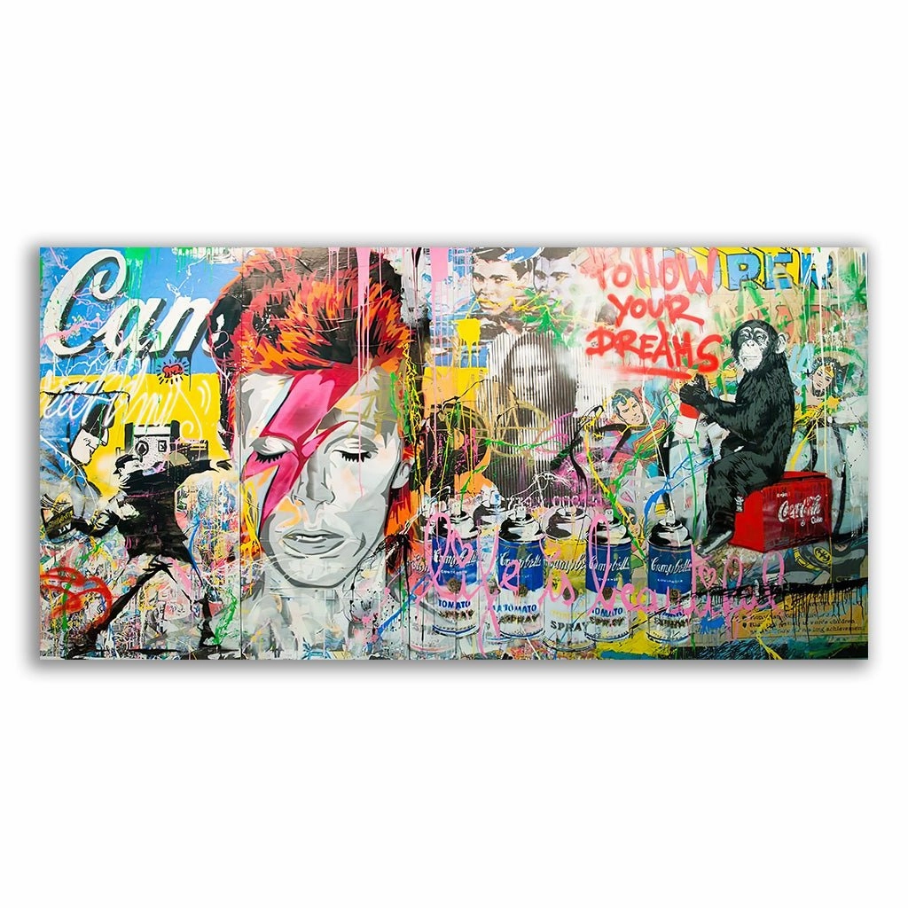 Graffiti Wall by Banksy framed mural artwork