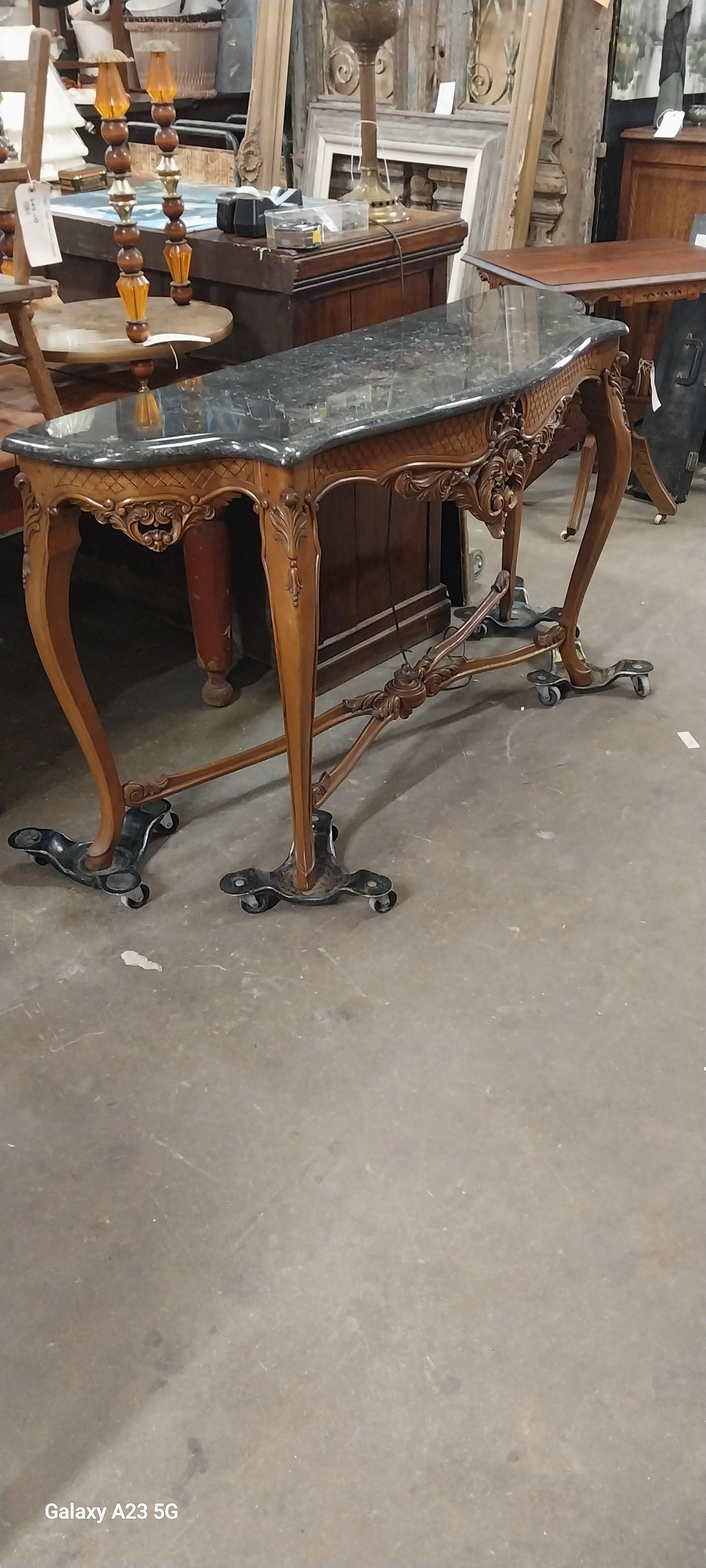 GRANITE TOP LOUIS XV STLE CONSOLE-NOT OLD