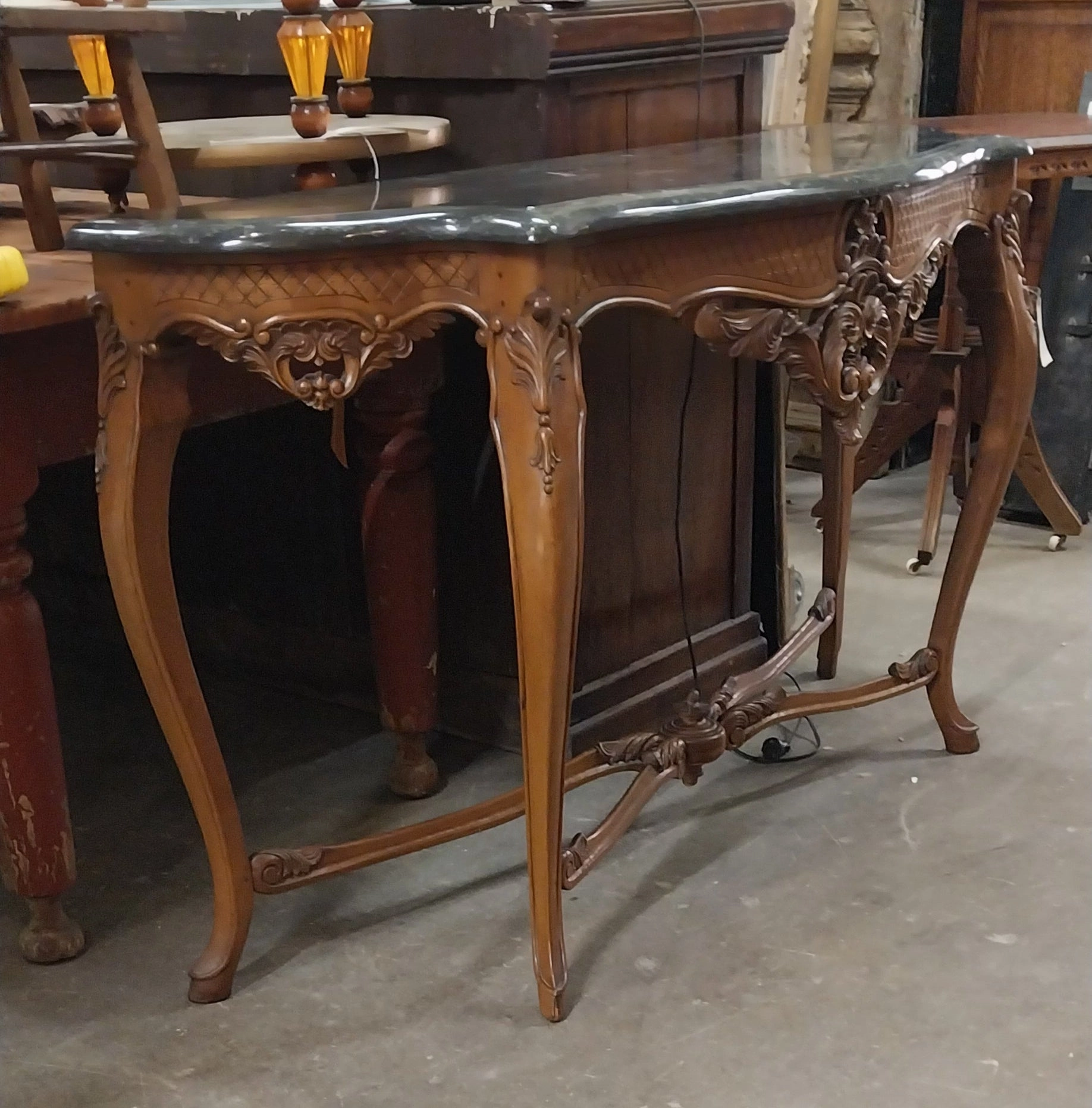 GRANITE TOP LOUIS XV STLE CONSOLE-NOT OLD