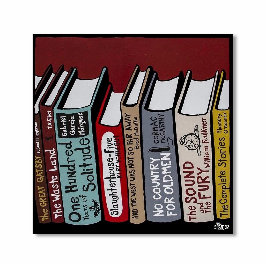 Great Books No2 by Spanjer framed mural artwork