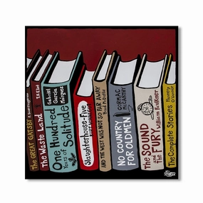 Great Books No2 by Spanjer framed mural artwork