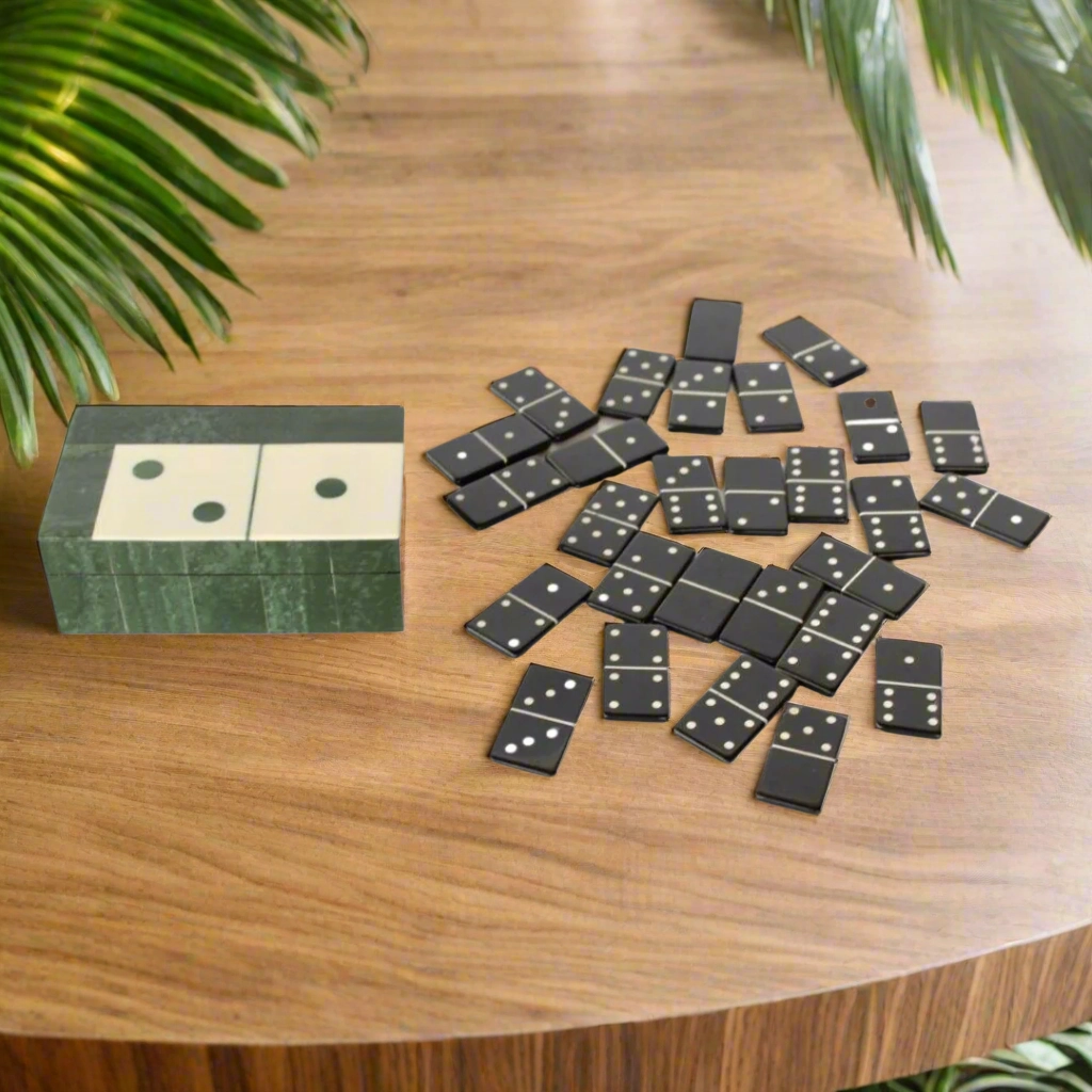 Green and White Dominoes Box
