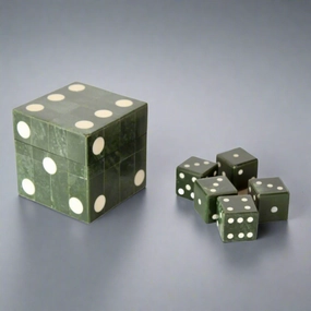 Green Box With 5 Dice decorative home ornament