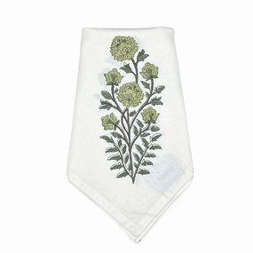 Green Flower Motif Napkin, Set of 4 mini desktop sculpture