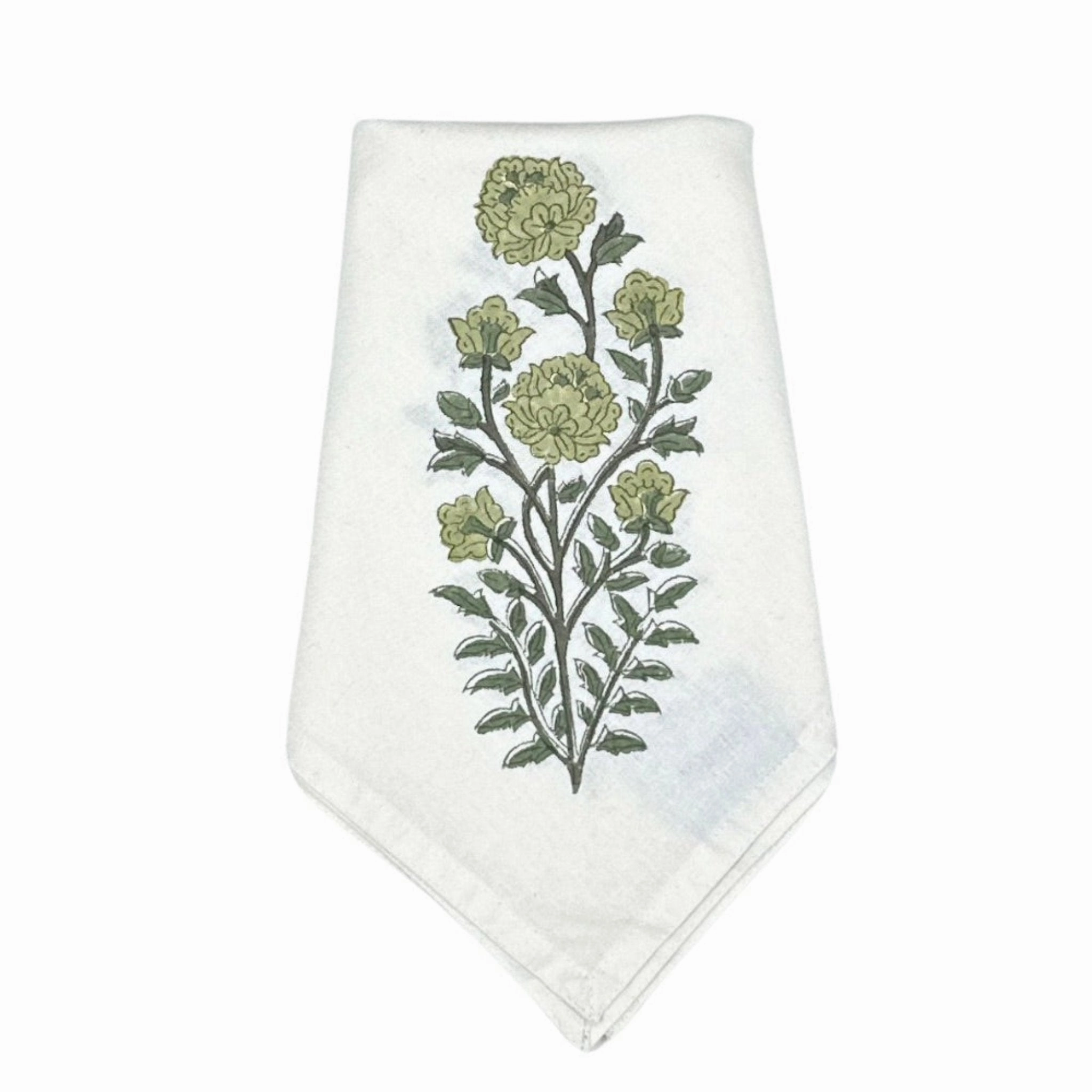 Green Flower Motif Napkin, Set of 4 cute desktop display