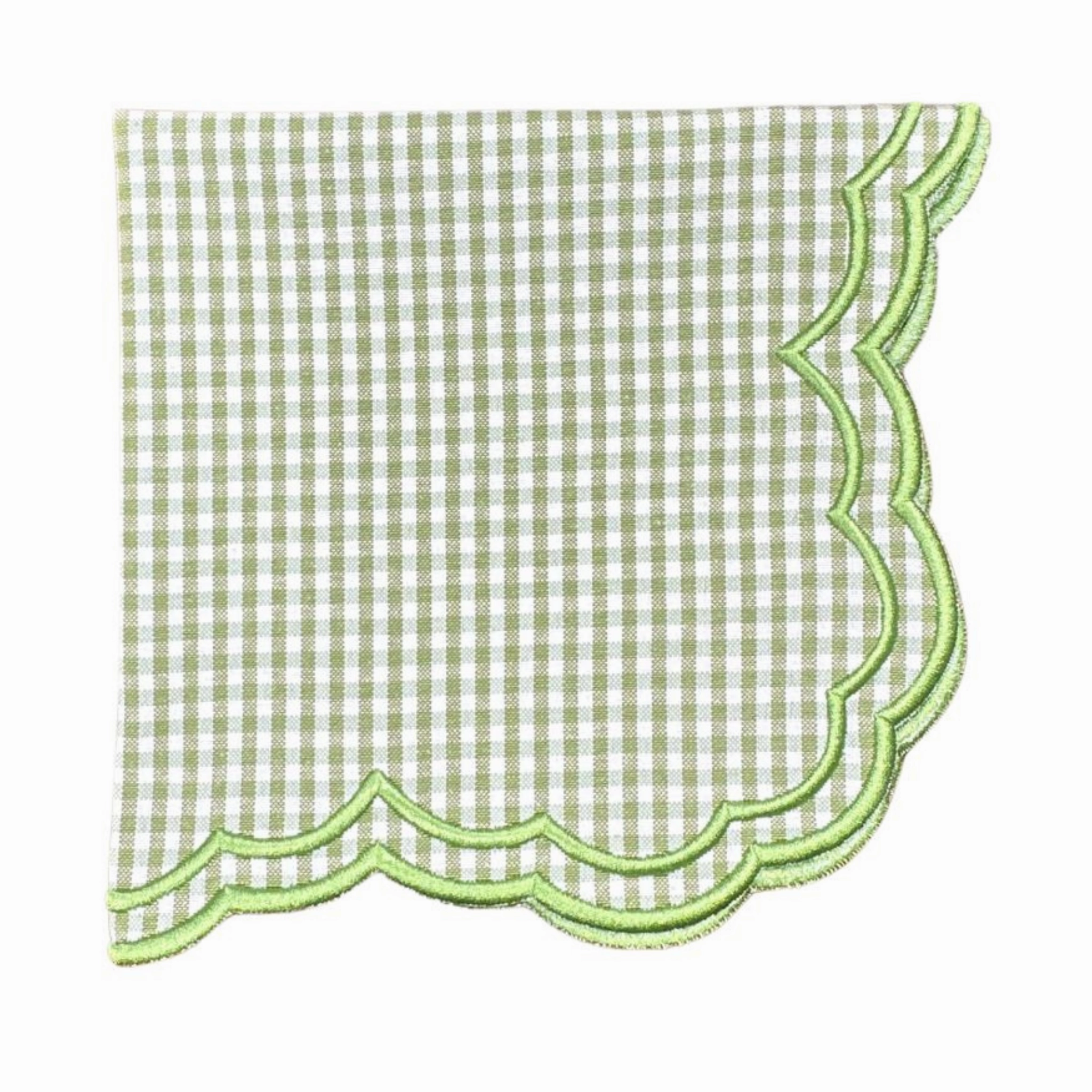 Green Gingham Bettina Napkin, Set of 4 mini desktop sculpture