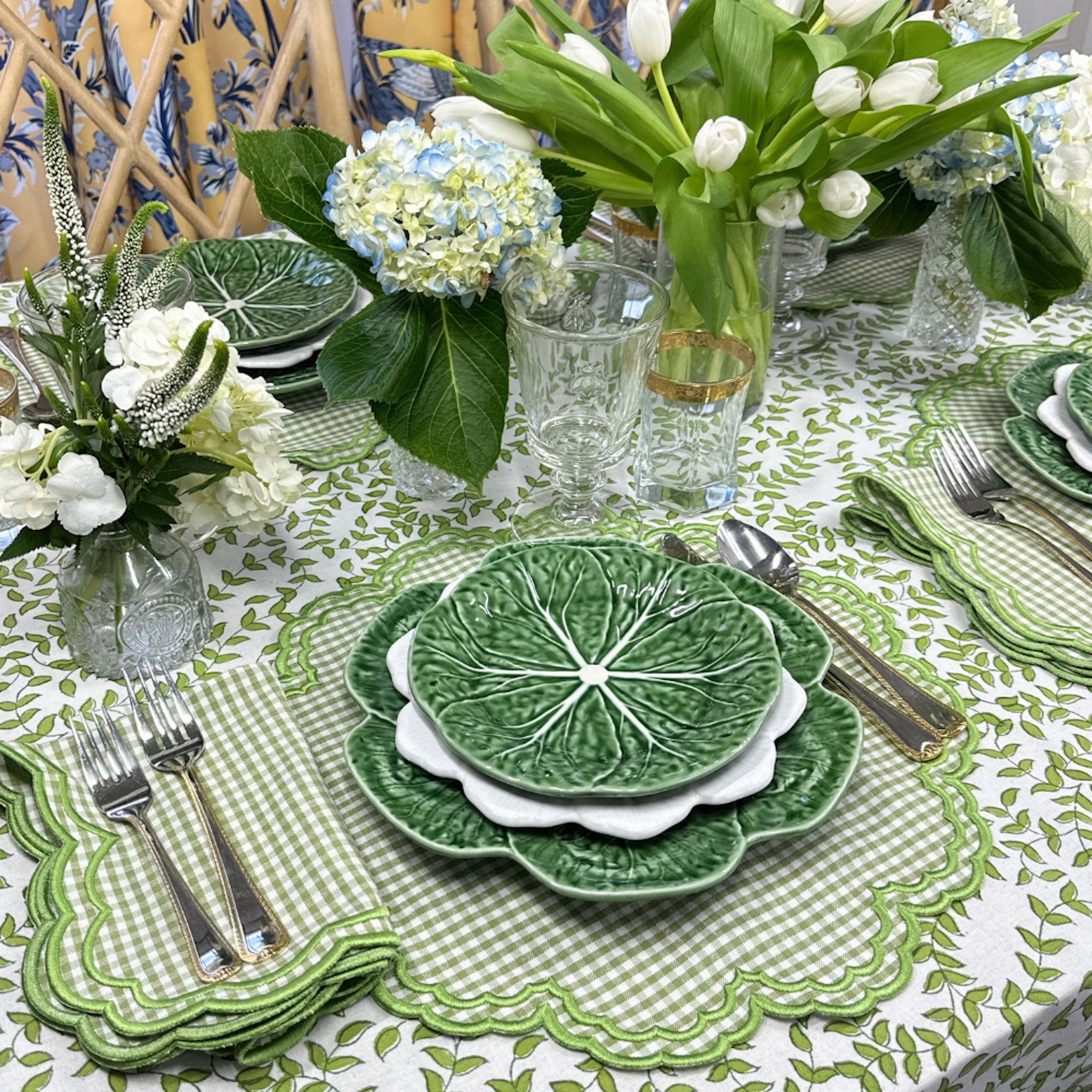 Green Gingham Bettina Napkin, Set of 4