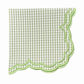 Green Gingham Bettina Napkin, Set of 4 mini desktop sculpture