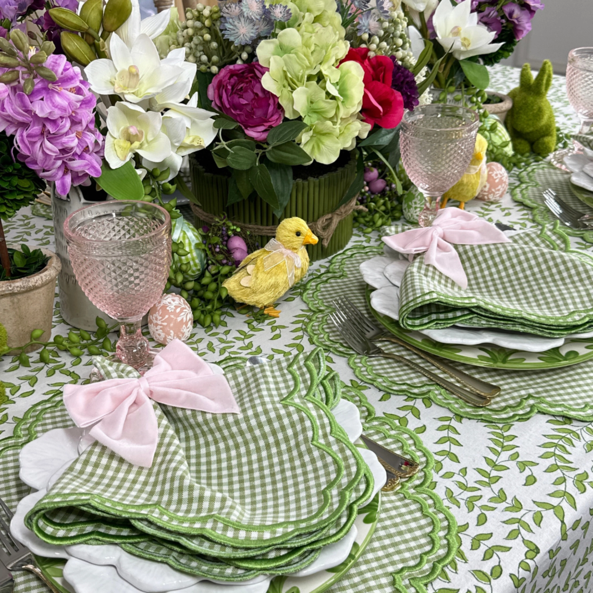 Green Gingham Bettina Napkin, Set of 4