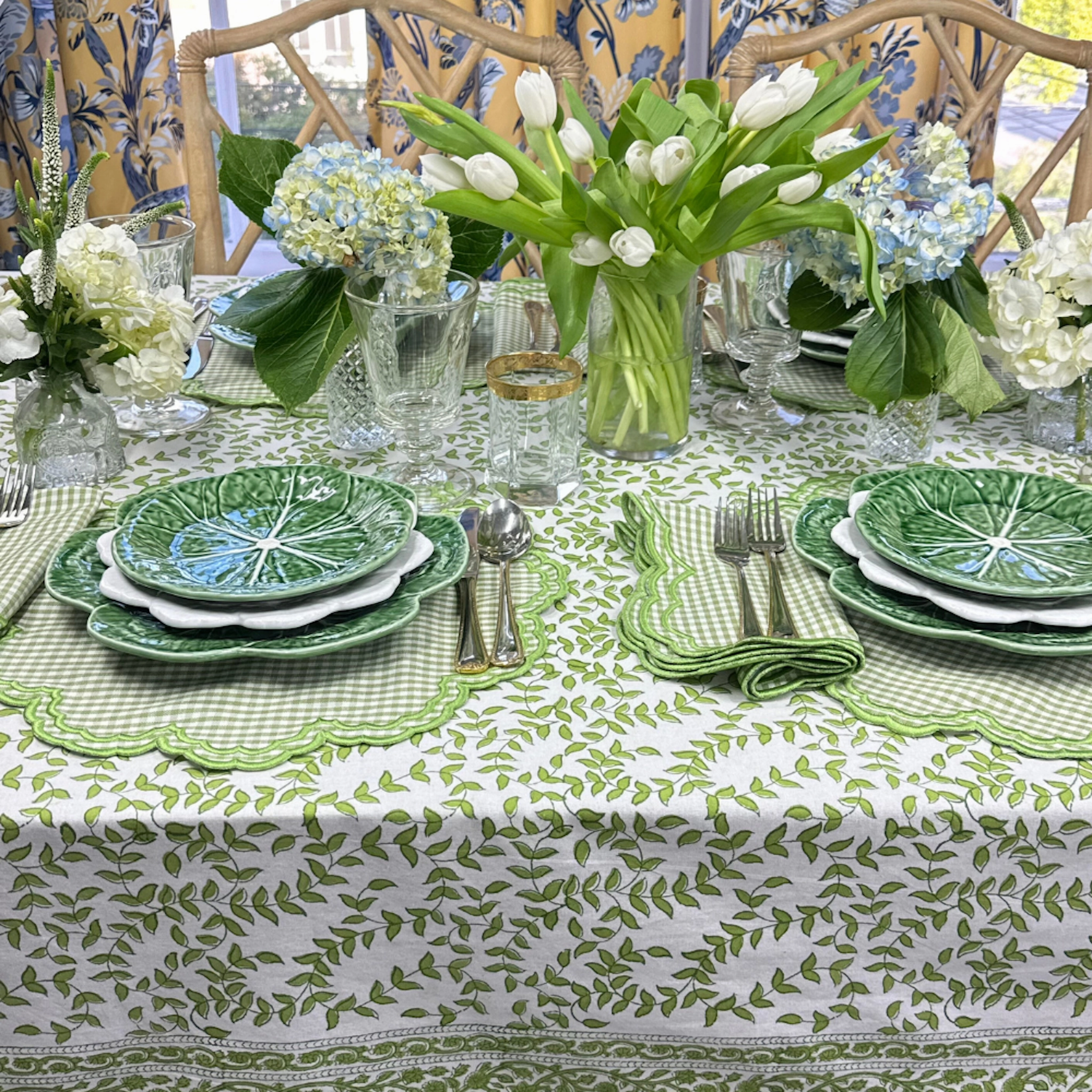 Green Gingham Bettina Napkin, Set of 4