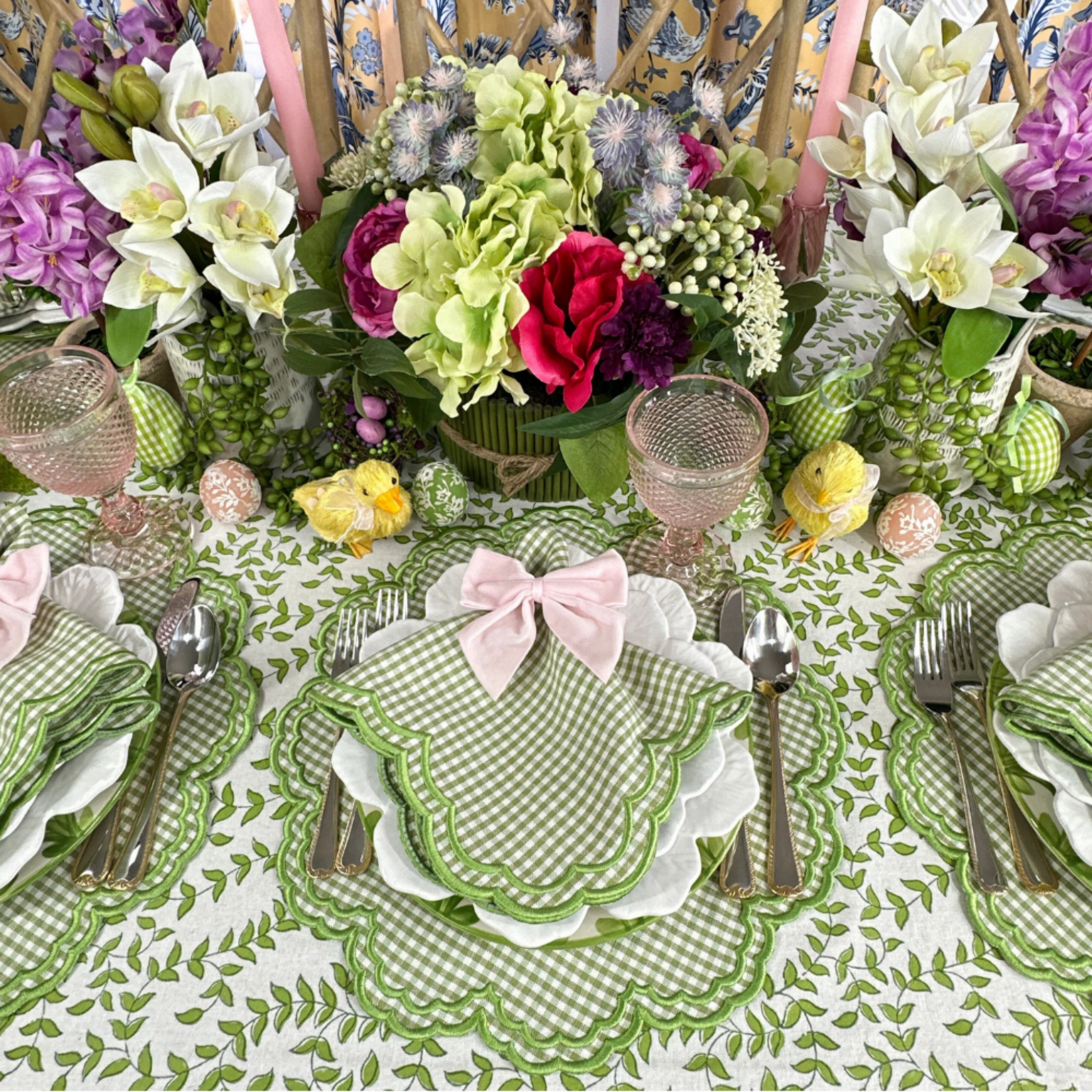 Green Gingham Bettina Napkin, Set of 4