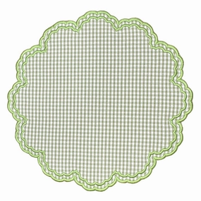 Green Gingham Bettina Placemat, Set of 4 mini desktop sculpture