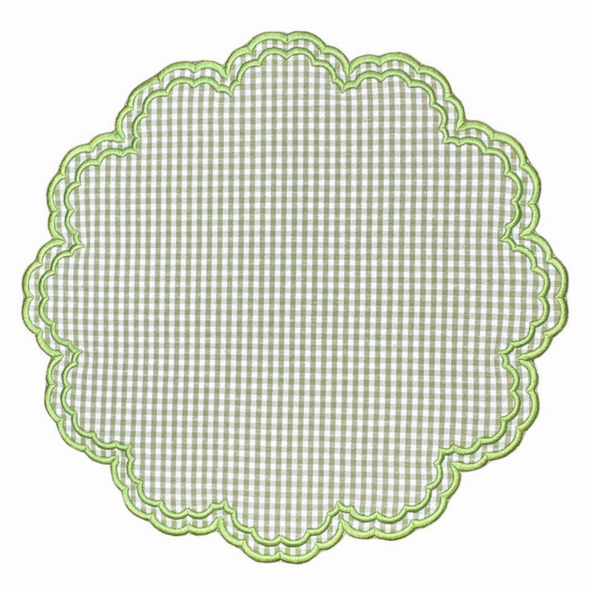Green Gingham Bettina Placemat, Set of 4 mini desktop sculpture
