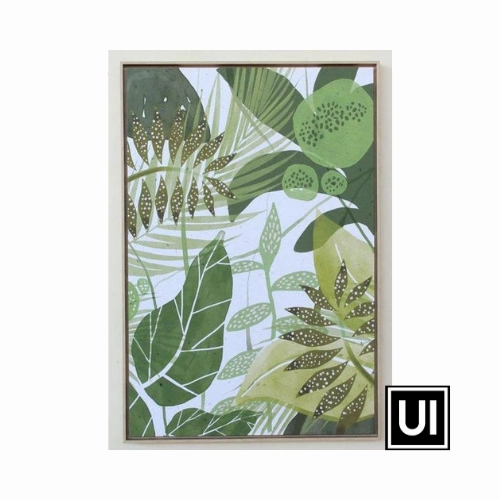 Green leaves framed
