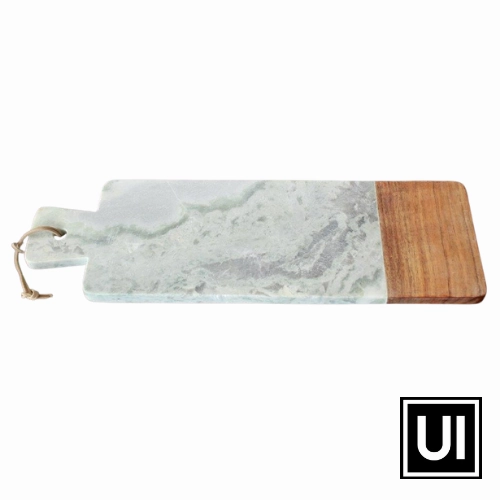 Green vein marble board with wood 48x15.5cm