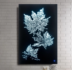 Hadrias Smoky Glass & Faux Crystal Wall Art (LED) modern mural painting