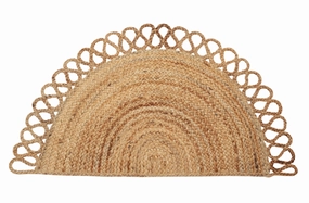 Half Moon Jute Doormat, Natural - 18x36 Inch minimalist art object  
