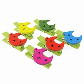 Half Moon Wooden Clothespins, 1-1/4-Inch, 6-Piece wooden room decoration