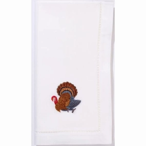 Hand Embroidered Thanksgiving Turkey Napkin cute desktop display