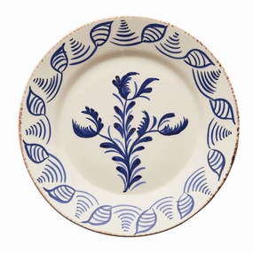 Hand Painted Blue & White Flowers and Shells Dinner Plates mini desktop sculpture