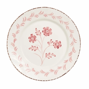 Hand Painted Pink & White Flowers and Vines Dinner Plates cute desktop display