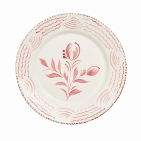 Hand Painted Pink & White Flowers and Waves Dinner Plates mini desktop sculpture