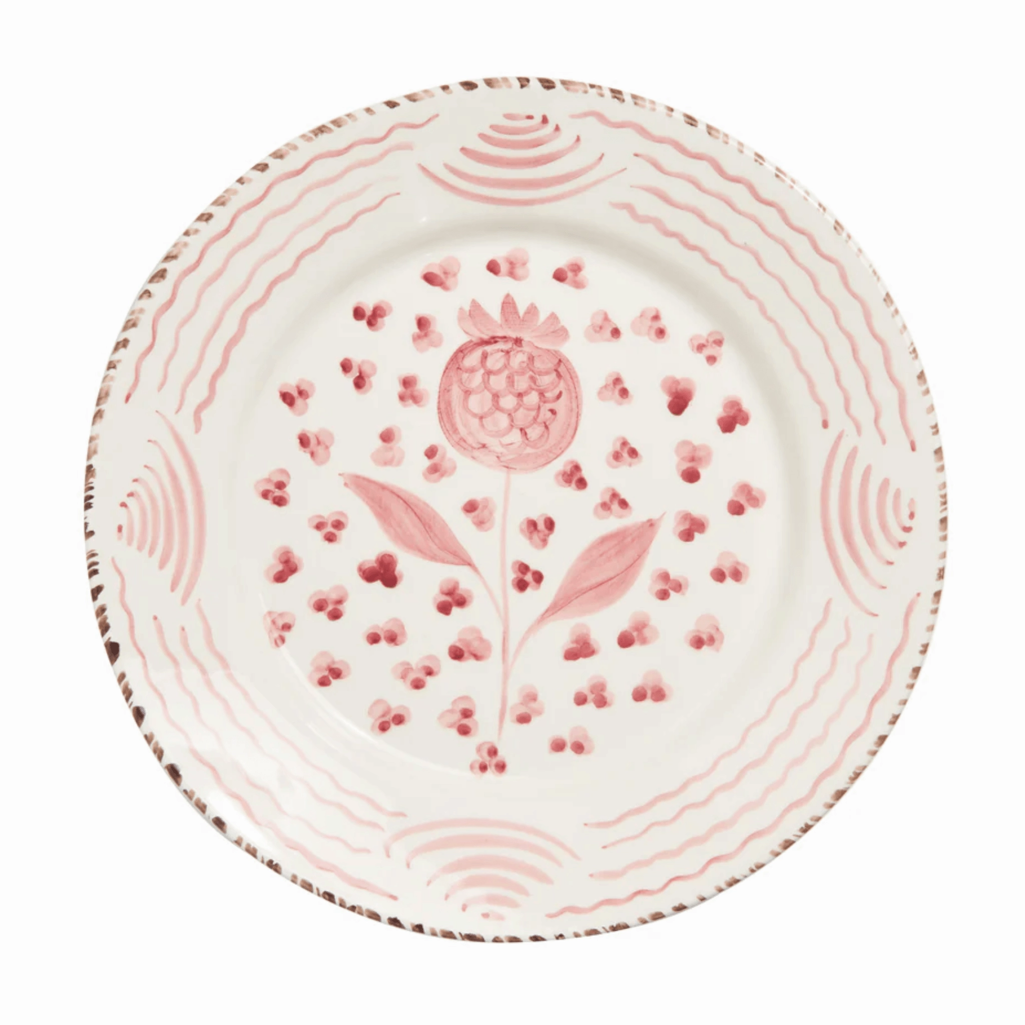 Hand Painted Pink & White Pomegranate Dinner Plates cute desktop display