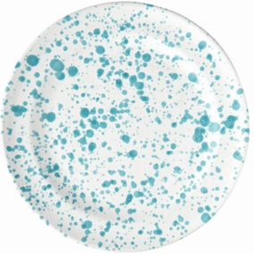 Hand Painted Turquoise & White Italian Dinner Plate mini desktop sculpture