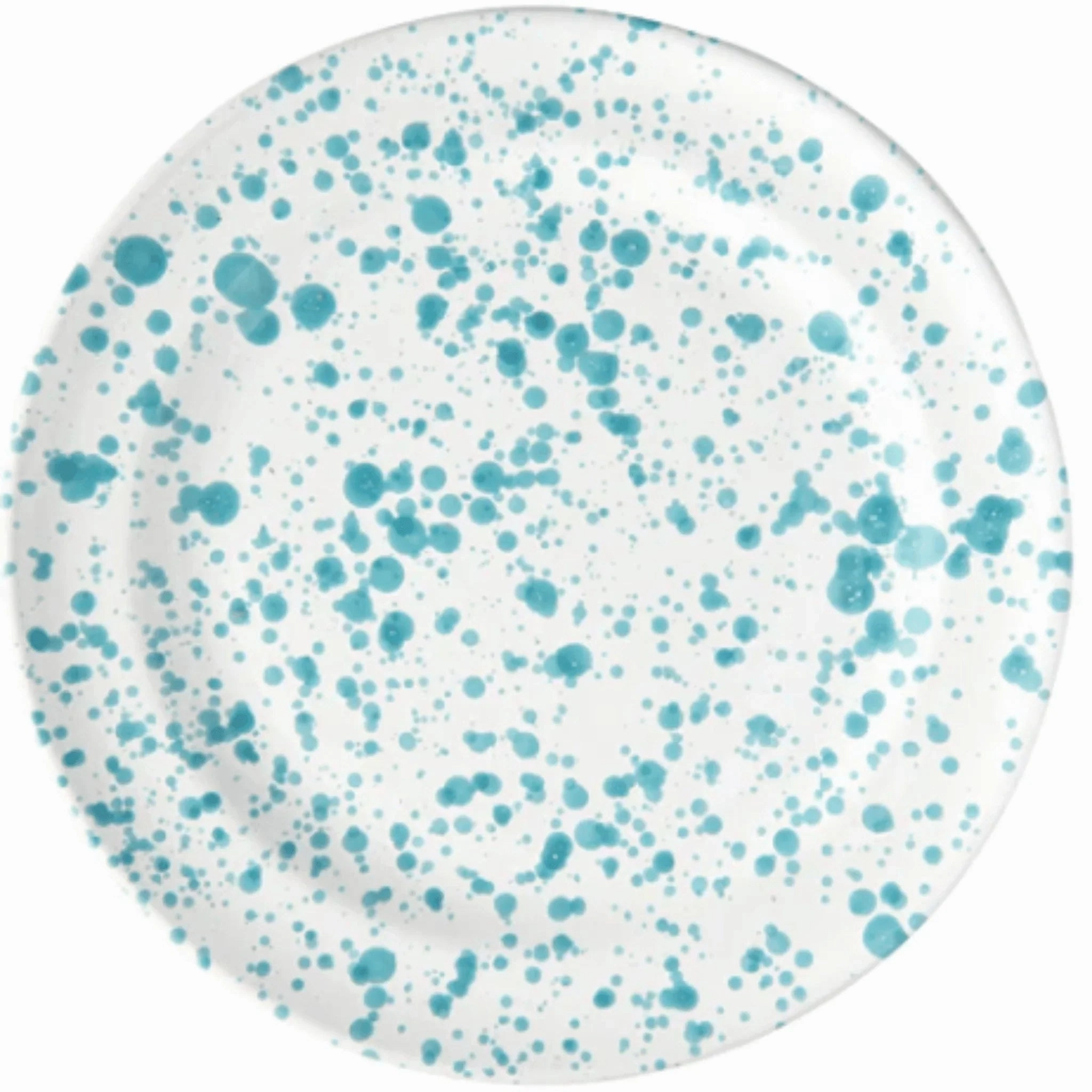 Hand Painted Turquoise & White Italian Dinner Plate mini desktop sculpture