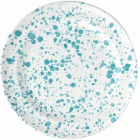Hand Painted Turquoise & White Italian Dinner Plate cute desktop display