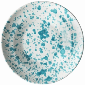 Hand Painted Turquoise & White Italian Soup Bowl mini desktop sculpture