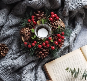 Handmade Christmas Candle Holders ceramic table ornament
