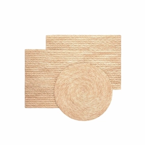 Handwoven Straw Placemats in Natural mini desktop sculpture
