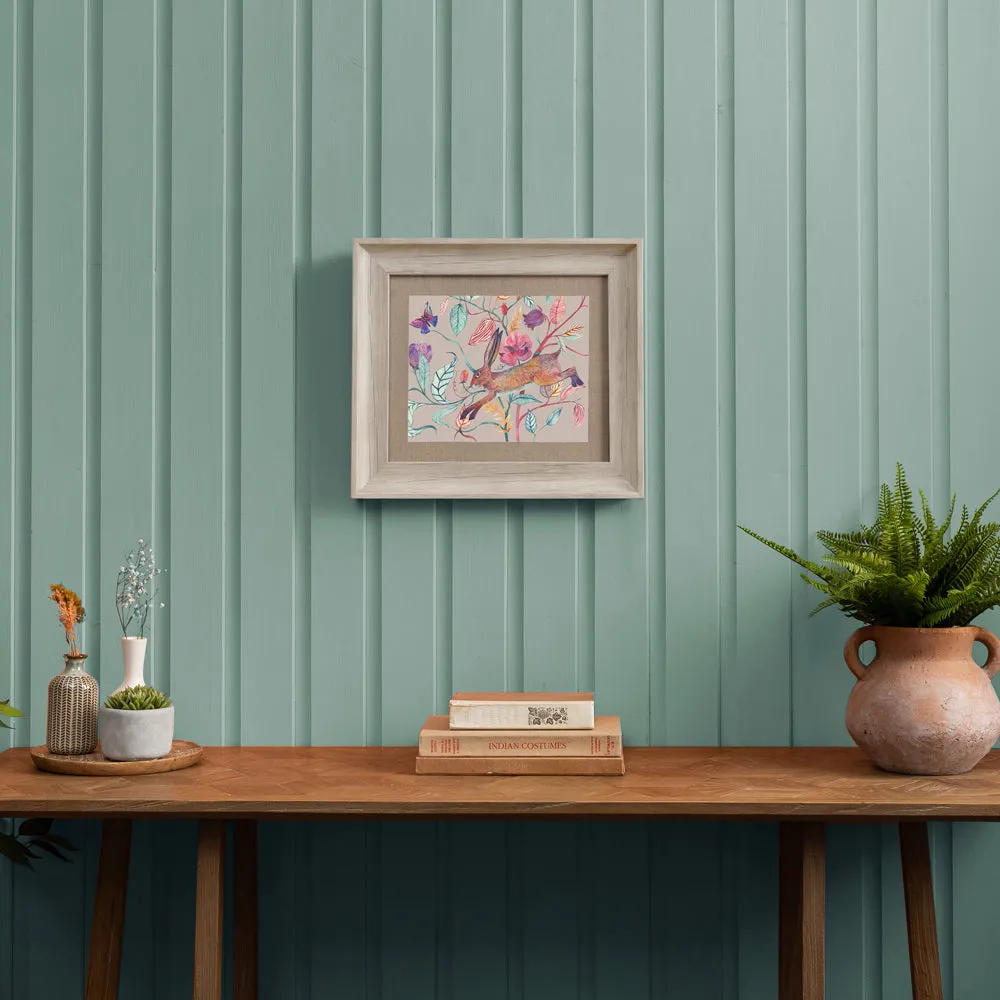 Hansel Hare Framed Print Birch/Mauve