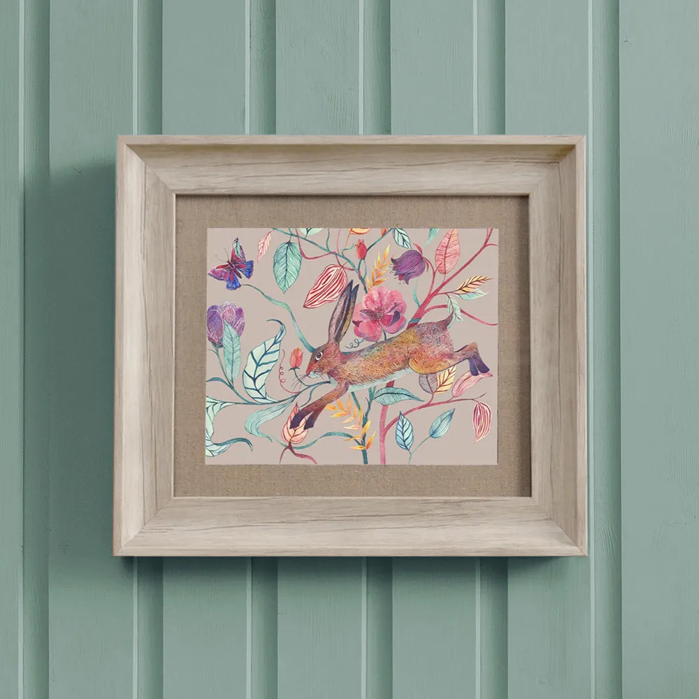 Hansel Hare Framed Print Birch/Mauve modern fashion rug  