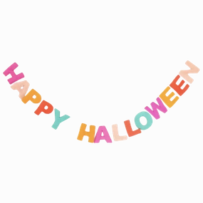 Happy Halloween Felt Garland minimalist art object  