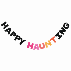 Happy Haunting Halloween Felt Garland minimalist art object  