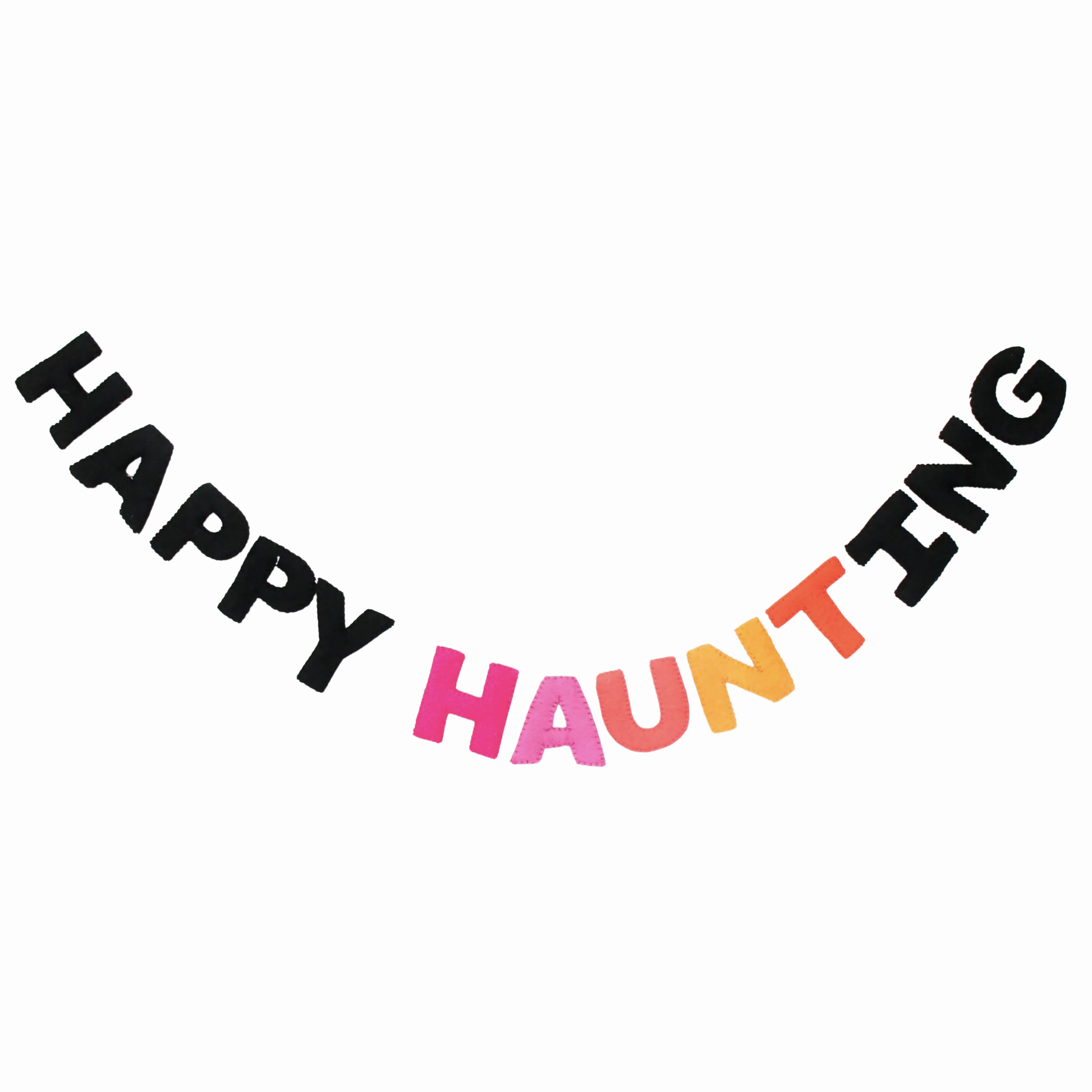Happy Haunting Halloween Felt Garland minimalist art object  