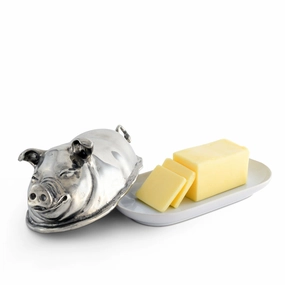 Happy Pig Butter Dish mini desktop sculpture
