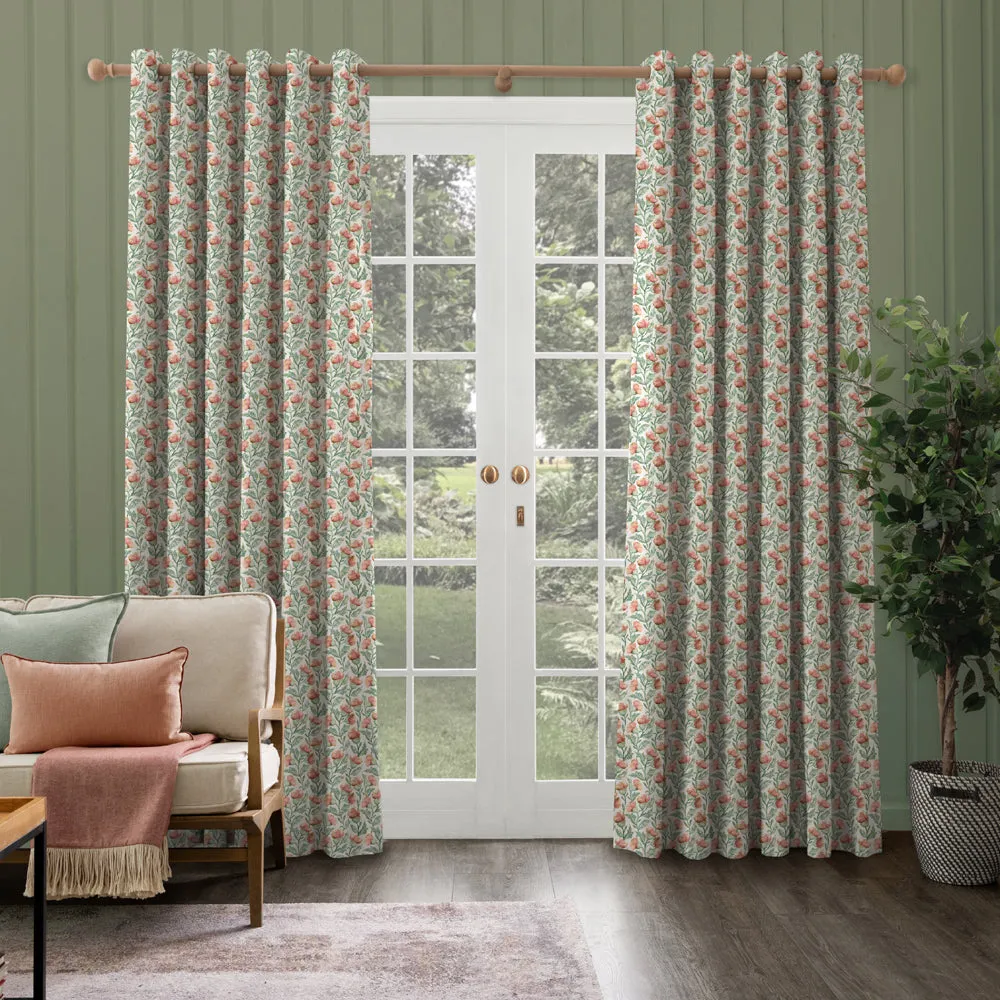 Hawick Printed Made to Measure Curtains Rust Cream