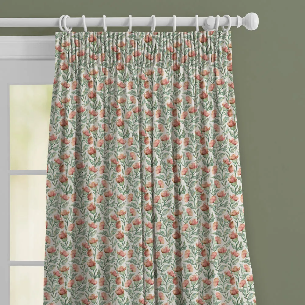 Hawick Printed Made to Measure Curtains Rust Cream