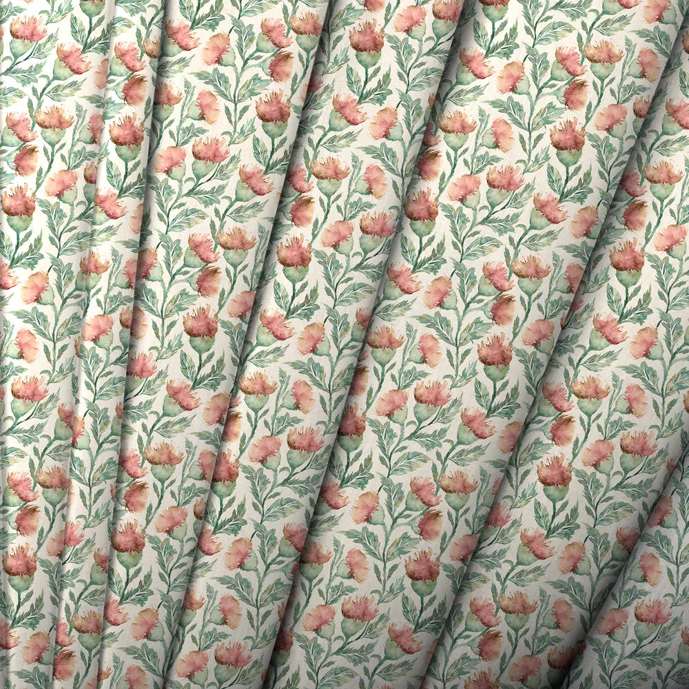 Hawick Printed Made to Measure Curtains Rust Cream