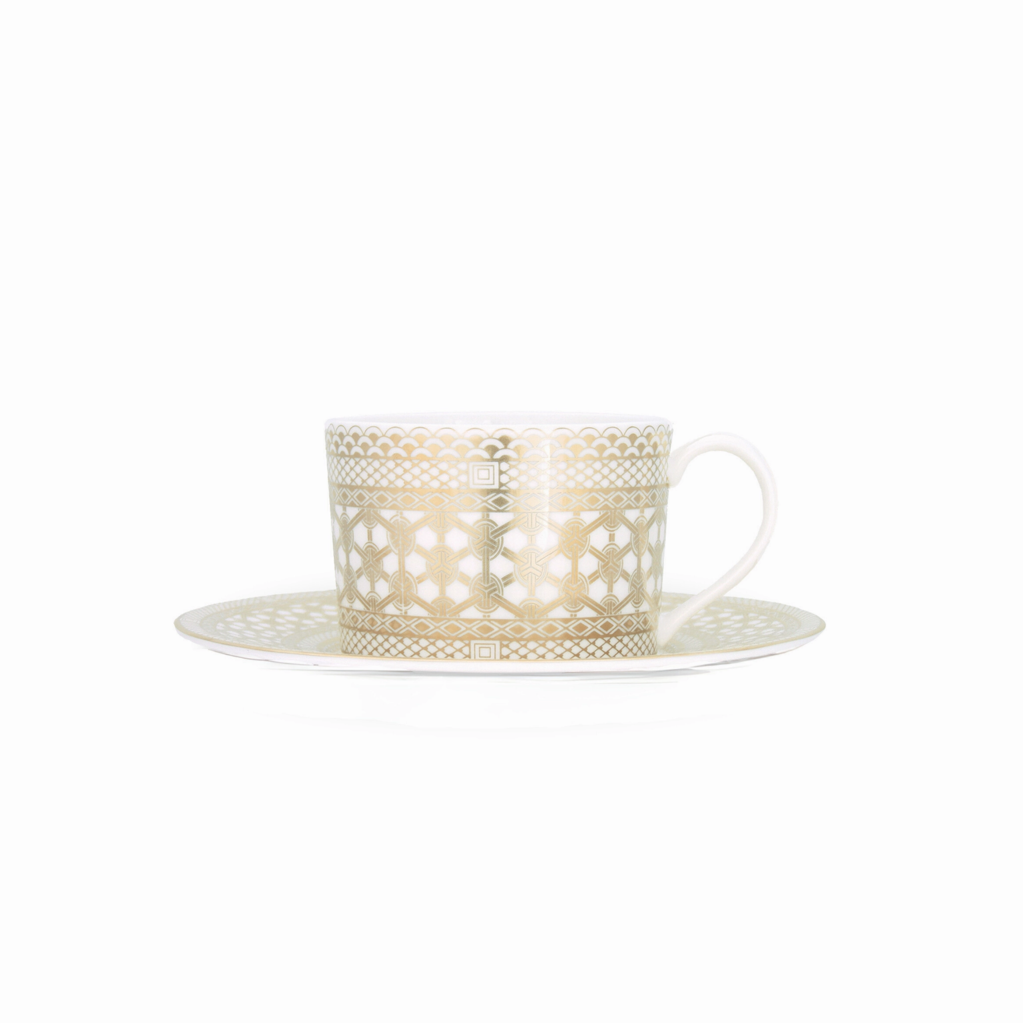 Hawthorne Gilt Cup & Saucer-Set of 4 cute desktop display