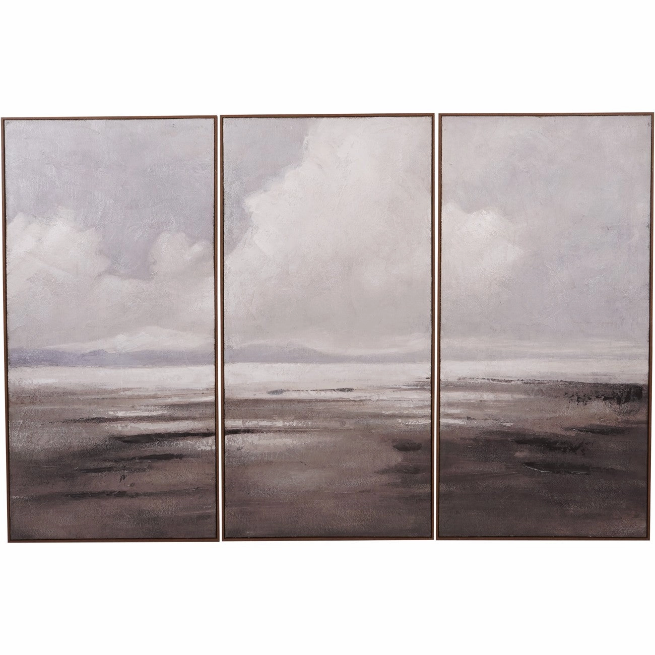 Hazy Horizons Framed Wall Art Set of Three 60cm Wide (Each)