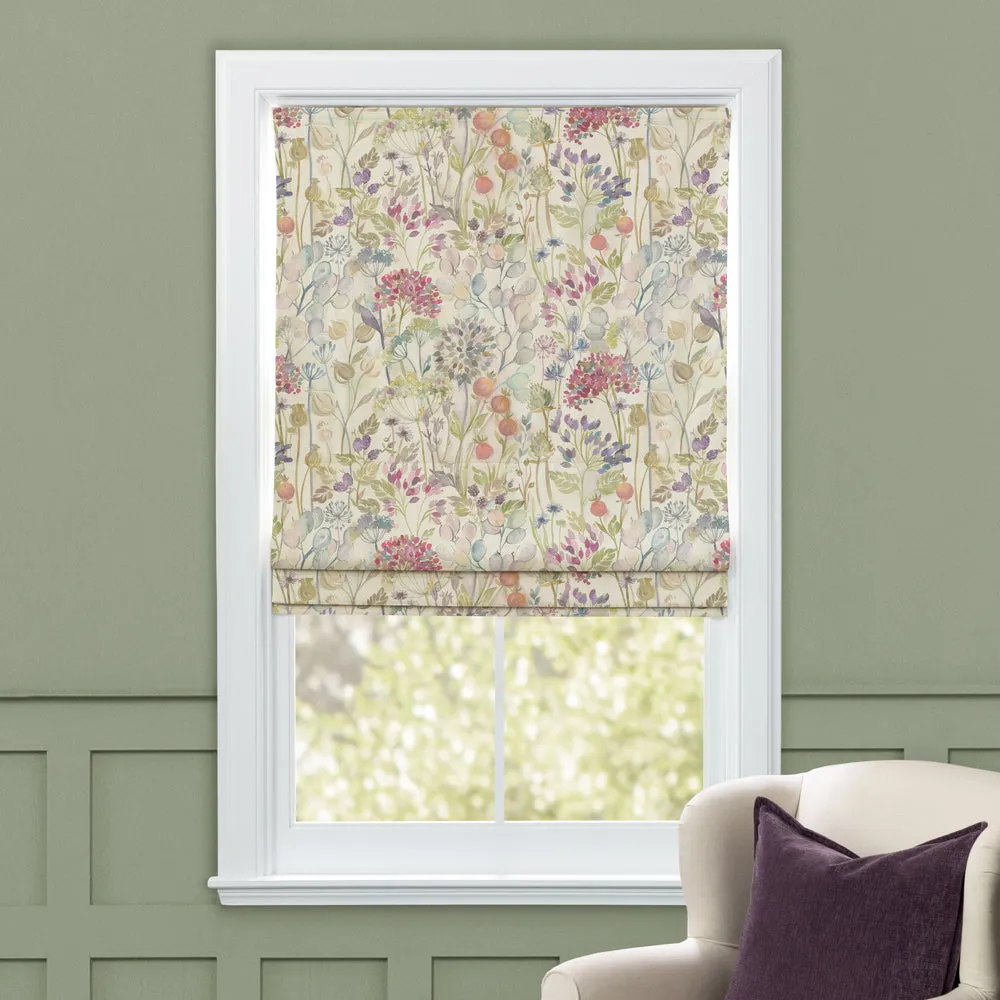 Hedgerow Printed Linen Made to Measure Roman Blinds Natural