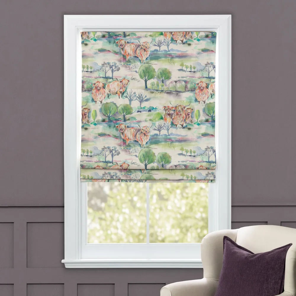 Heilan Herd Printed Cotton Made to Measure Roman Blinds Sage