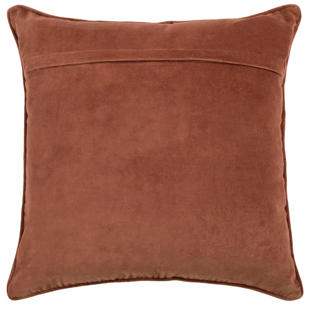 Herb Embroidered Feather Cushion Persimmon